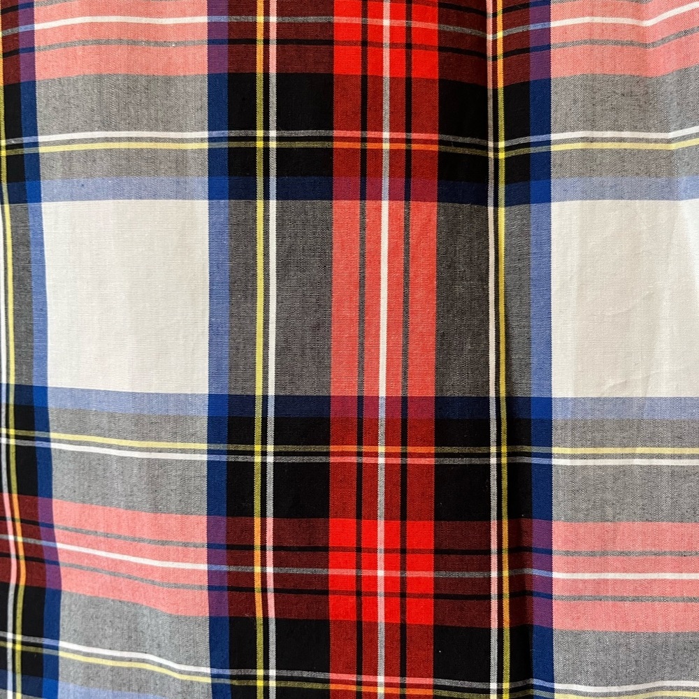 Plaid J. Crew Ruffle Neck Sleeveless Popover Blouse Top (NWT) - Picture 2 of 11